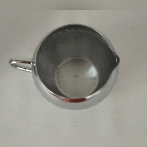 60's Irvinware Mid Century Mod Chrome Sugar Bowl/Lid & Creamer - Picture 5 of 9